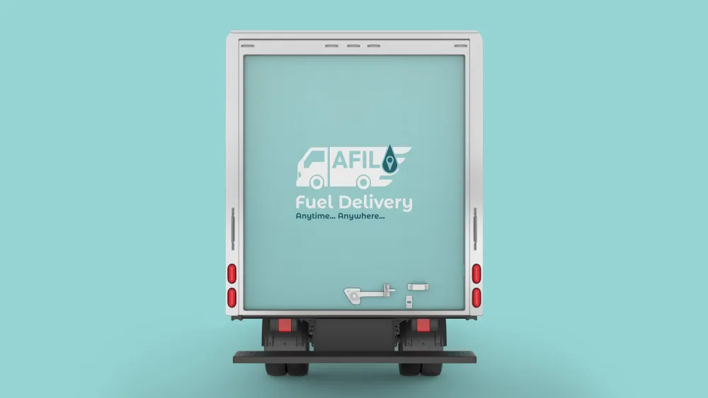 Truck banner with new logo design