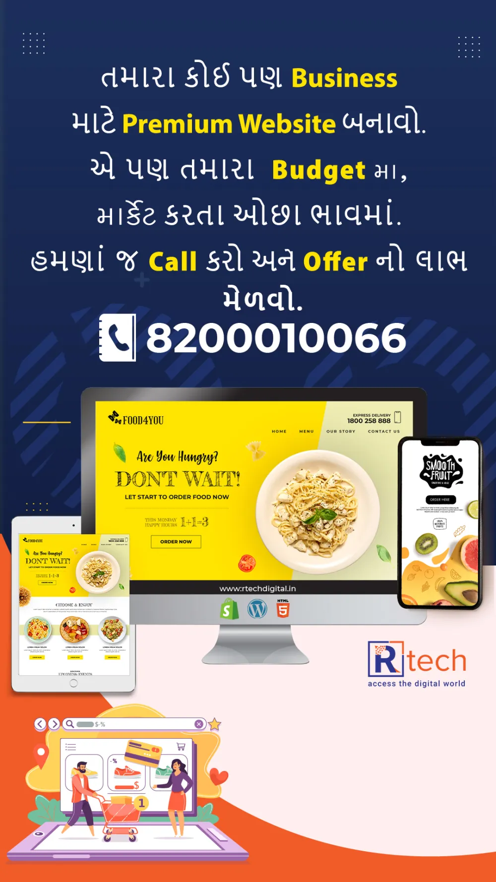 Web Design, WordPress, Shopify, HTML, PSD to WordPress, Graphic Design, SEO, SMO